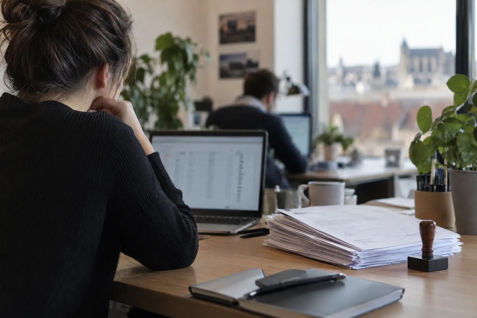 Revue d'un registre de traitements à côté de formulaires papier
