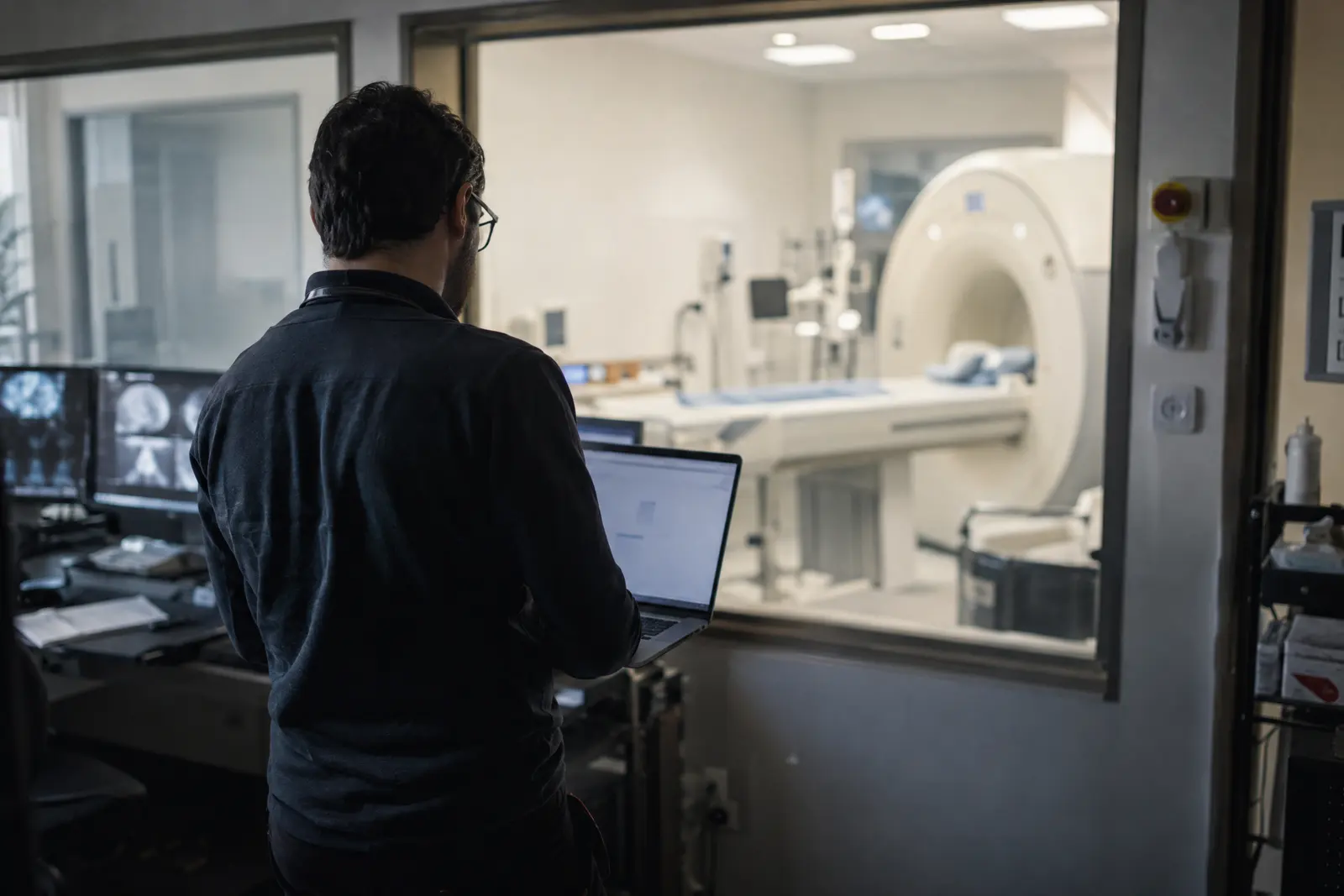 Poste informatique dans un service d'imagerie médicale